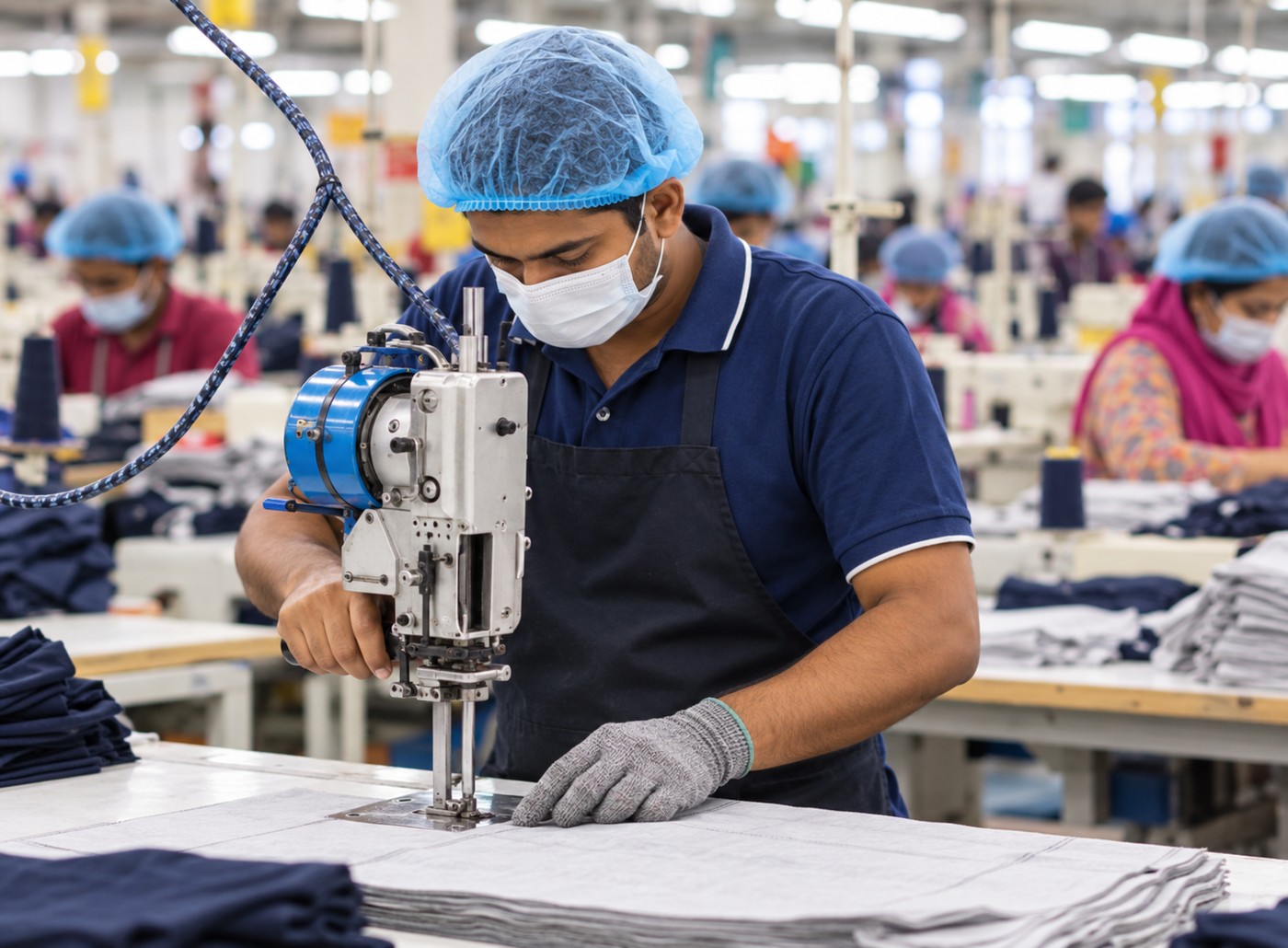 A cutting operation on a partner factory floor