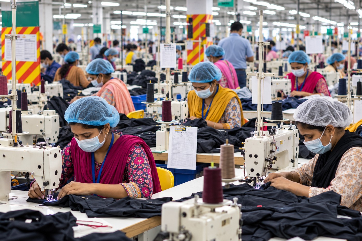 A sewing line in a partner factory