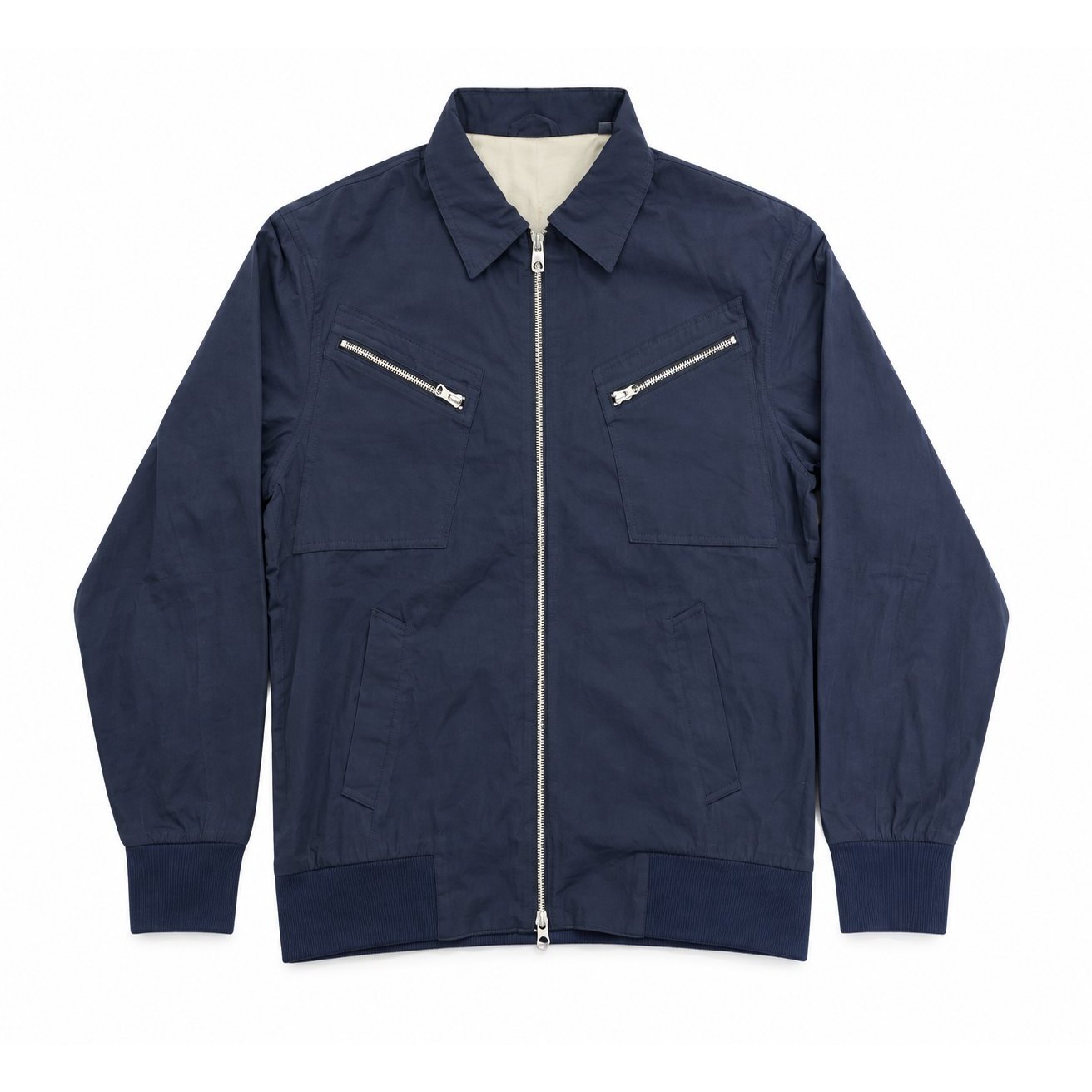 Development sample — Cotton Linen Blouson Jacket — Navy
