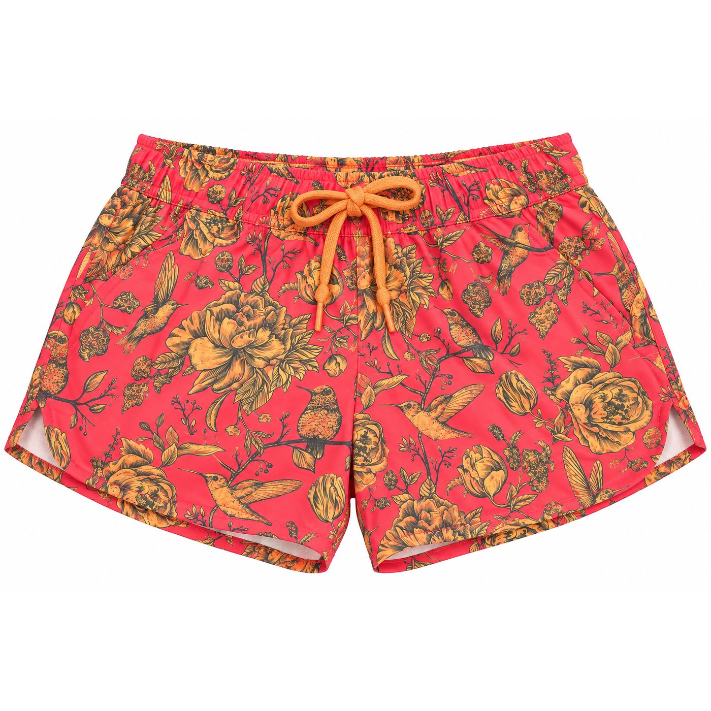 Development sample — Floral & Hummingbird-Print Swim Shorts