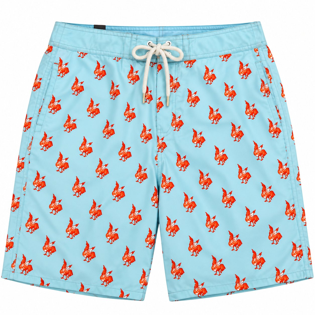 Development sample — Novelty-Print Swim Trunks — Aqua