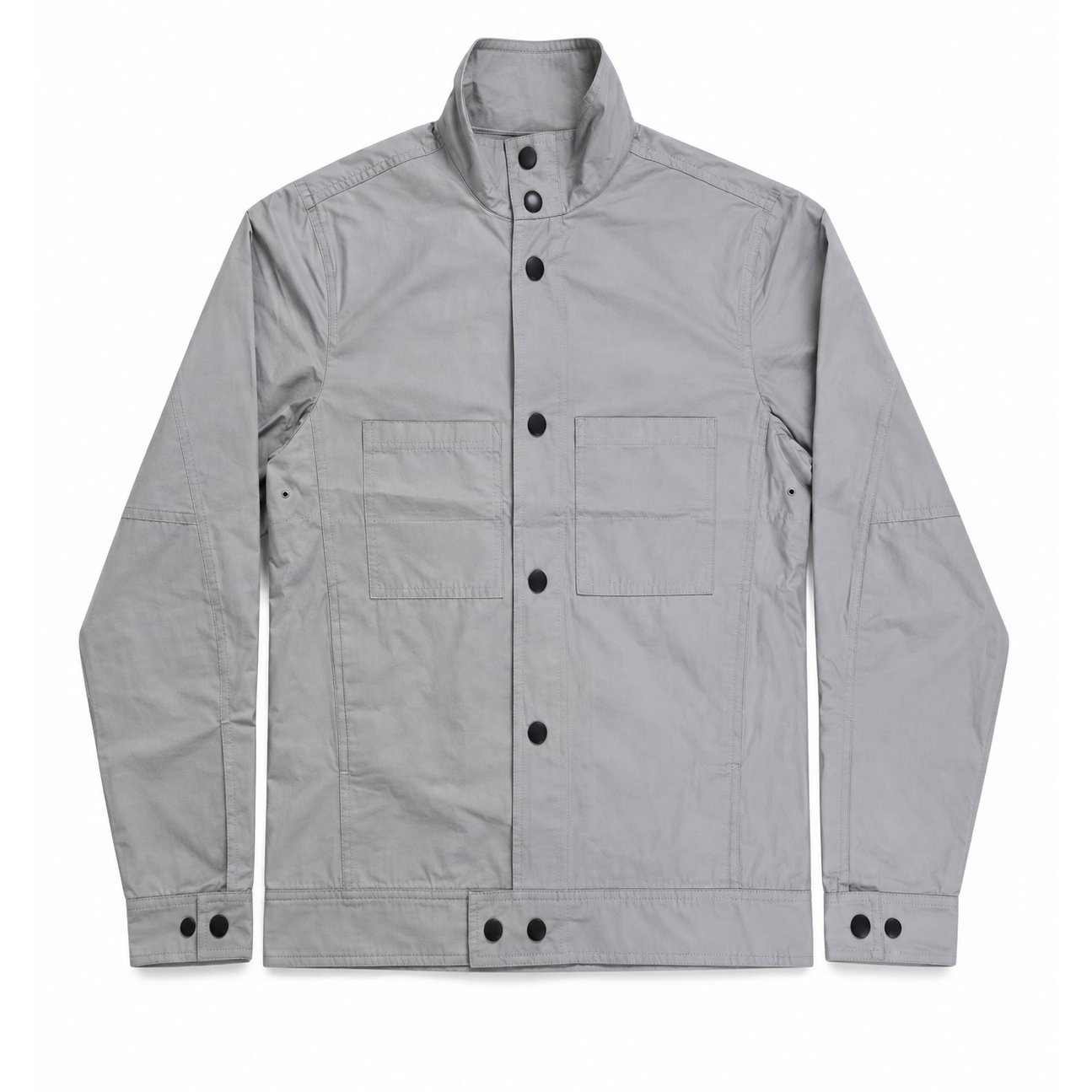 Development sample — Nylon Snap Moto Jacket — Light Grey